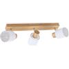 Lindby Faretti LED da Soffitto Orientabili, Lampadario a 3 Lampada Plafoniera per Cucina Soggiorno Camera Letto Luci E14 Legno e Tessuto Bianco Moderno Scandinavo