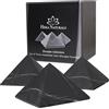 Heka Naturals Piramide di Shungite Non Levigata Pietra Nera Set di 3 | 10 cm - Decorazioni Casa Shungite Pietra Naturale - Pietre Chakra Cristalli Curativi Meditazione
