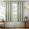 MRTREES Tenda Corta 140x160 cm 2 Pezzi con Passanti, Tende Verde Salvia in Lino Naturale Morbida e Leggera Ideale per Cucina Camera da Letto Cameretta Soggiorno