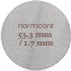 Normcore Schermo a disco da 53,3 mm, schermo inferiore per doccia, schermo a contatto in metallo per filtro espresso, spessore 1,7 mm, 150 µm, acciaio inossidabile 316