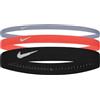 Nike Flex Classic Mixed Width 3 PK Metallic Fascia per capelli da donna Iron Purple/Ember Glow/Metallic Silver One Size