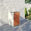 Parama Copri bidoni 1 cassonetto 240L 68x75x115cm in acciaio zincato profili bianchi con pannelli effetto legno | Kubo