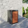 Parama Copri bidoni 1 cassonetto 240L 68x75x115cm in acciaio zincato profili neri con pannelli effetto legno | Kubo