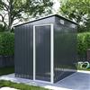 Parama Casetta da giardino in acciaio zincato 1,56x2,06x1,82/1,60m colore nero - 2,70mq