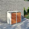 Parama Copri bidoni 2 cassonetti 240L 137x75x115cm in acciaio zincato profili bianchi con pannelli effetto legno | Kubo