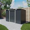 Parama Casetta da giardino in acciaio zincato 131x280x172/158cm colore nero - 3,16mq