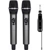 Microfoni Wireless Doppio 2 4G con Ricevitore Ricaricabile per Conferenze Talks