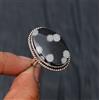 Fatto a mano Anello gioiello in argento sterling 925 con pietra preziosa ossidiana fiocco ...
