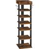 HOOBRO Scarpiera, Scaffale Portascarpe Stretta a 7 Ripiani, con Bordi Rialzati e 2 Ganci, Scaffale Portaoggetti, per Ingresso, Camere da Letto, Marrone Vintage e Nero EBF61XJ01