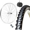 ECOVELO CERCHIO ANTERIORE 24 X 1.75 + COPERTONE MTB 24 X 1.95 + CAMERA D'ARIA | RUOTA COMPLETA MOUNTAIN BIKE 24"