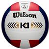 Wilson Palla da Pallavolo, K1 Gold, Rosso/Bianco/Blu, Pelle, Indoor, Dimensioni Ufficiali