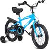 BODIOO Bicicletta per bambini 14 pollici, bicicletta per ragazzi e ragazze con ruote di supporto, telaio robusto, sedile regolabile, freno a contropedale e a mano, adatta per conducenti da 94 a 107 cm (blu)