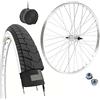 ECOVELO CERCHIO ANTERIORE 24 X 1.75 + COPERTONE BIANCONERO + CAMERA X CITY BIKE BICI DA PASSEGGIO RUOTA ALLUMINIO/ACCIAIO
