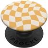 Distorted Checkered Pattern in Yellow Re Motivo a scacchi distorti in giallo - Scacchiera retrò PopSockets PopGrip Adesivo