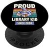 Library Theme Birthday Party Supply For Orgoglioso Biblioteca Kid Since 2000 Anno di nascita Libro Amante Compleanno PopSockets PopGrip Adesivo
