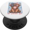Patriotic Highland Cow Designs Occhiali da sole Patriotic Highland Cow Pink Bubble PopSockets PopGrip Adesivo