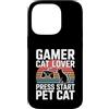 Retro Cat Gaming Controller Lover Custodia per iPhone 14 Pro Gamer Cat Lover Premi Start Pet Cat Retro