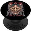Japanese Oni Mask Aesthetic By TOKYO WAV Hannya Oni Mask Devil Yokai - Maschera giapponese con tatuaggio demone PopSockets PopGrip Adesivo