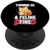 Matching Sassy Cat Themed Birthday Party Turning 50 And Feline Fine Pun per Cat Theme Birthday Party PopSockets PopGrip Adesivo