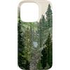 Pine Tree Stained Glass Mosaic Landscape Custodia per iPhone 14 Pro Paesaggio montano della foresta di pino verde salvia di vetro