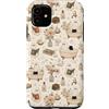 Spooky Ghost and Cat in a Bathroom Custodia per iPhone 11 Gatto fantasma vintage floreale spettrale carino bagno libro amante