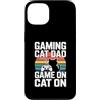 Retro Sunset Gamer Dad Gaming Custodia per iPhone 13 Gioco retrò gatto papà gioco su gatto su