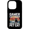 Retro Cat Gaming Controller Lover Custodia per iPhone 14 Pro Gamer Cat Lover Premi Start Pet Cat Retro