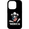 Merica USA Patriotic Cute Funny 4th of J Custodia per iPhone 14 Pro Pinball Retro Vintage 70s 80s Bandiera Americana Bandana Gamer