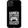 Cat Gaming Gamer Cat Lover Lag Custodia per iPhone 11 Pro Max Gamer Cat Lover Lag Happens I gatti aiutano a giocare