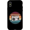 Retro Music Design Custodia per iPhone X/XS Amante della musica vecchia scuola con grafica boombox retrò