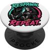 Checkpoint Revival Co. Grafica arcade retrò Respawn Repeat Gamer Skeleton PopSockets PopGrip Adesivo