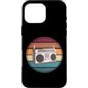 Retro Music Design Custodia per iPhone 16 Pro Max Amante della musica vecchia scuola con grafica boombox retrò