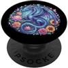 DressedForDuty Watercolor Dragon Flowers Beautiful Art Colorful Graphic PopSockets PopGrip Adesivo