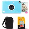 KODAK Printomatic+ - Kit di base per fotocamera digitale a stampa istantanea, custodia da trasporto e carta fotografica Zink con retro adesivo, 10 MP, foto a colori, indicatore di stato a LED GB