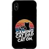 Retro Sunset Gamer Dad Gaming Custodia per iPhone XS Max Gioco retrò gatto papà gioco su gatto su