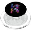 Retro 80s Roller Skater Girl Skating Des Pattinaggio a rotelle colorato Hip Hop Rollerskate amante pattinatore PopSockets PopGrip per MagSafe