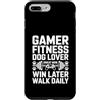 Gaming Workout Gamer Gym Motivation Custodia per iPhone 7 Plus/8 Plus Gamer Fitness Dog Lover Sudore Ora Vinci Più Tardi Passeggiata Ogni Giorno