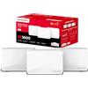 Mercusys TP-Link Halo H27BE Mesh Wi-Fi 7 BE3600Mbps Dual-Band, 2.5G Porta WAN/LAN, 2 Porte LAN Gigabit, Coperti fino a 650m2, 4K-QAM, MLO, Multi-RUs, VPN,Controllo da APP, 3pz
