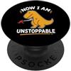 Tiny Dino Humor Club Ora sono inarrestabile giallo T Rex divertente PopSockets PopGrip Adesivo
