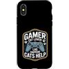 Cat Gaming Gamer Cat Lover Lag Custodia per iPhone X/XS Gamer Cat Lover Lag Happens I gatti aiutano a giocare