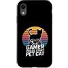 Retro Cat Gaming Controller Lover Custodia per iPhone XR Gamer Cat Lover Premi Start Pet Cat Retro