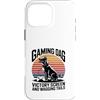 Dog Father Gamer Pup Lover Custodia per iPhone 16 Pro Max Gioco Cane Papà Vittoria Schermo E Scodinzolante Code