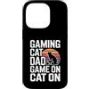 Retro Sunset Gamer Dad Gaming Custodia per iPhone 14 Pro Gioco retrò gatto papà gioco su gatto su