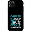 Cervical Cancer Awareness Teal Ribbon Ap Custodia per iPhone 11 Pro Max Il cancro ha scelto la cervice sbagliata per rovinare con il nastro di consapevolezza
