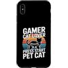 Retro Cat Gaming Controller Lover Custodia per iPhone XS Max Gamer Cat Lover Premi Start Pet Cat Retro
