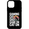 Retro Sunset Gamer Dad Gaming Custodia per iPhone 12 mini Gioco retrò gatto papà gioco su gatto su