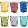 Zafferano 35 cl - Balloton Bicchiere Acqua in Vetro Soffiato - Set 6 Pezzi