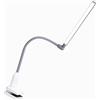 Daylight UnoPro™ Clamp Lamp - High CRI 95 LED (6,000K, 1150 Lux), Anti-Glare Shade, 4 Brightness Levels, Flexible Arm, Sturdy Clamp (White)