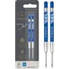 Parker QUINK ricariche di inchiostro gel | punta media (0,7 mm) | blu | 2 pezzi