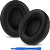 Linkidea Cuscinetti auricolari di ricambio per cuffie Anker Soundcore Life Q20, Q20+, Q20i, Life 2 (non adatti per Life 2 Neo), cuscinetti auricolari (pelle proteina/nero)